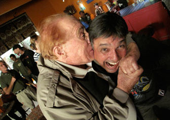 Ron showing wrestler/stuntman Gene Labell who’s the boss. My ear still hurts.