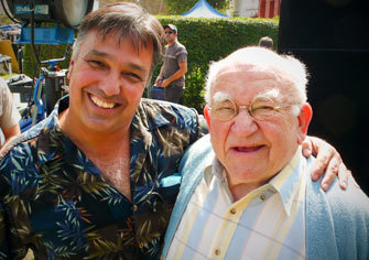 Ron and Ed Asner on the set of <em>The Sarah Silverman Program</em>